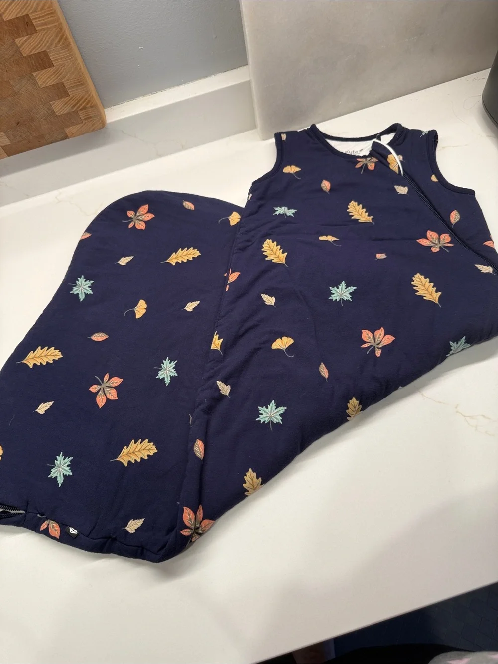 Kyte BABY Navy Sleep Sack in “Foliage” Leaf Print - M - 1.0TOG 6-18mo